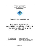 khảo sát hệ thống và quy trình kiểm định xe cơ giới tại trung tâm đăng kiểm hậu giang