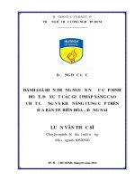 Đánh giá hiện trạng nguồn nước cấp sinh hoạt, đề xuất các giải pháp nâng cao chất lượng và khả năng cung cấp trên địa bàn tp  biên hòa đồng nai 