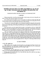 Báo cáo   nghiên cứu sự tích luỹ kim loại as, cd, pb và hg từ môi trường nuôi tự nhiên lên nhuyễn thể hai mảnh vỏ  