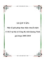 LUẬN văn  một số giải pháp thực hiện chuyển dịch CCKT tại thị xã uông bí, tỉnh quảng ninh giai đoạn 2005 2010