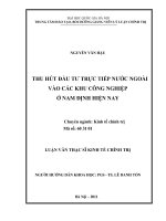 Thu hút đầu tư trực tiếp nước ngoài vào các khu công nghiệp ở nam định hiện nay   luận văn ths  kinh tế  60 31 01 pdf
