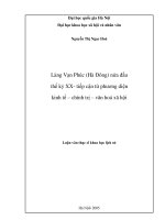 Làng vạn phúc (hà đông) nửa đầu thế kỷ XX   tiếp cận từ phương diện kinh tế   chính trị   văn hoá   xã hội   luận văn ths lịch sử việt nam   5 03 15 pdf