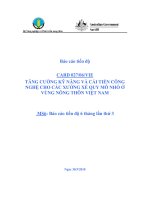 Dự án nghiên cứu nông nghiệp  TĂNG CƯỜNG kỹ NĂNG và cải TIẾN CÔNG NGHỆ CHO các XƯỞNG xẻ QUY mô NHỎ ở VÙNG NÔNG THÔN VIỆT NAM  MS6 