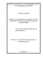 Nghiên cứu ảnh hưởng chế độ xử lý thủy  nhiệt đến chất lượng của gỗ Bạch đàn (Eucalyptus urophylla S.T. Blake)