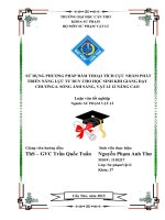 sử dụng phương pháp đàm thoại tích cực nhằm phát triển năng lực tư duy cho học sinh khi giảng dạy chương 6  sóng ánh sáng, vật lí 12 nâng cao