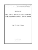 Giải quyết việc làm cho lao động nông nghiệp trong quá trình đô thị hóa ở nước ta hiện nay pdf