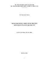 Mảng kịch dựa trên tích truyện dân gian của lưu quang vũ   luận văn ths  văn học  60 22 32 pdf