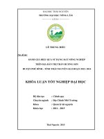 ĐÁNH GIÁ HIỆU QUẢ sử DỤNG đất NÔNG NGHIỆP TRÊN địa bàn THỊ TRẤN HƯƠNG sơn HUYỆN PHÚ BÌNH   TỈNH THÁI NGUYÊN GIAI đoạn 2012  2014