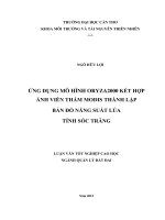 Ứng  dụng  mô  hình  oryza2000  kết  hợp  ảnh viễn thám MODIS thành lập bản đồ năng suất lúa tỉnh sóc trăng