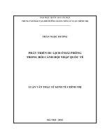 Phát triển du lịch ở hải phòng trong bối cảnh hội nhập quốc tế   luận văn ths  kinh tế  60 31 01 pdf