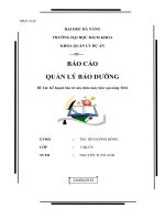 BÁO cáo QUẢN lý bảo DƯỠNG đề tài kế hoạch bảo trì sửa chữa máy tiện vạn năng t616 