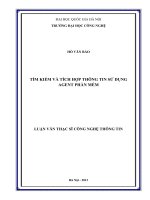Tìm hiểu và tích hợp thông tin sử dụng agent phần mềm   luận văn ths  công nghệ thông tin   60 48 10 pdf