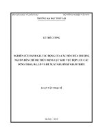Nghiên cứu đánh giá tác động của các hồ chứa thượng nguồn đến chế độ thủy động lực khu vực hợp lưu các sông thao, đà, lô và đề xuất giải pháp giảm thiểu 