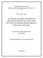 Ảnh hưởng của chính sách ngôn ngữ đối với việc tiếp thu và sử dụng ngôn ngữ nước ngoài trong đời sống hiện nay ở việt na