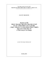 Mạng lưới phát thanh, truyền thanh cơ sở ở các tỉnh miền tây nam bộ   thực trạng và giải pháp phát triển (dựa trên tư li
