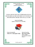 áp dụng phương pháp thực nghiệm khi giảng dạy chương động lực học chất điểm, vật lý 10 nâng cao, nhằm bồi dưỡng cho học sinh năng lực tự học 