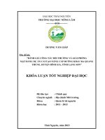 ĐÁNH GIÁ CÔNG tác bồi THƯỜNG và GIẢI PHÓNG mặt BẰNG dự án cải tạo NÂNG cấp ĐƯỜNG KHAU RA QUANG TRUNG, HUYỆN BÌNH GIA, TỈNH LẠNG sơn