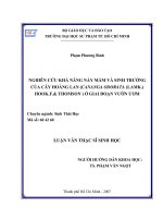 Nghiên cứu khả năng nẩy mầm và sinh trưởng của cây hoàng lan (cananga odorata(lamk ) hook f  thomson) ở giai đoạn vườn ươm