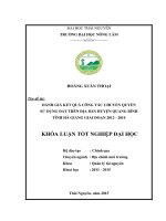 đánh giá kết quả công tác chuyển quyền sử dụng đất trên địa bàn huyện quang bình tỉnh hà giang giai đoạn 2012   2014 