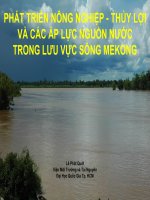 Bài thuyết trình phát triển nông nghiệp, thủy lợi và các áp lực nguồn nước trong lưu vực sông mekong