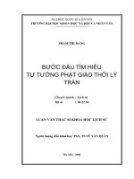Bước đầu tìm hiểu tư tưởng phật giáo thời lý trần   luận văn ths  lịch sử  60 22 54 pdf