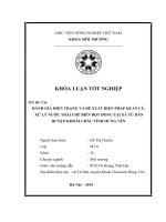 Đánh giá hiện trạng và đề xuất biện pháp quản lý, xử lý nước thải chế biến bột dong tại xã Tứ Dân huyện Khoái Châu tỉnh Hưng Yên