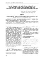 Báo cáo nghiên cứu nông nghiệp  nghiên cứu biện pháp quản lý tính kháng sâu hại (rầy nâu, sâu cuốn lá) một cách bền vững cho các giống lúa chất lượng cao ở đồng bằng sông cửu long 