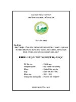 Thực hiện công tác thống kê, kiểm kê đất đai và thành lập bản đồ hiện trạng sử dụng đất tại xã xuân tình huyện lộc bình tỉnh lạng sơn giai đoạn 2010 – 2015