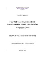 Phát triển các khu công nghiệp theo hướng bền vững ở tỉnh ninh bình   luận văn ths  kinh tế  60 31 01 doc