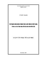 Tội phạm chưa hoàn thành theo luật hình sự việt nam (trên cơ sở số liệu thực tiễn địa bàn tỉnh đắk lắk)   luận văn ths