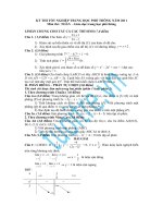 ĐÁP ÁN ĐỀ THI TỐT NGHIỆP THPT 2010 2011