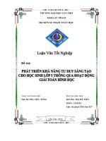 phát triển khả năng tư duy sáng tạo cho học sinh lớp 5 thông qua hoạt động giải toán hình học 