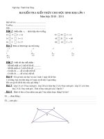 Bài kiểm tra kiến thức học sinh khá lần 1