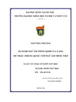So sánh ngữ âm tiếng kinh của làng mú thàu (trung quốc) với ngữ âm tiếng việt   luận văn ths  ngôn ngữ học  60 22 01 p