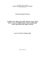 Nghiên cứu hiệu quả khử trùng chất thải rắn y tế lây nhiễm bằng công nghệ hơi nước bão hòa kết hợp vi sóng   luận văn th