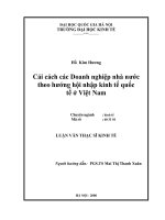 Cải cách doanh nghiệp nhà nước theo hướng hội nhập kinh tế quốc tế ở việt nam   luận văn ths  kinh tế  60 31 01 pdf