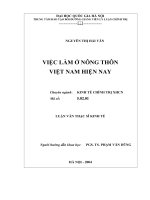 Việc làm ở nông thôn việt nam hiện nay luận văn ths  kinh tế   60 31 01 pdf