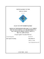 khảo sát thành phần hóa học và ly trích một số chất trong cao chloroform của hạt trái đủng đỉnh (caryota mitis l ), họ cau (arecaceae)  