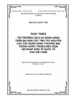 Tóm tắt luận án tiến sỹ kinh tế  thị trường dịch vụ ngân hàng trên địa bàn các tỉnh tây nguyên của các ngân hàng thương