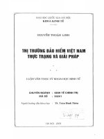 Thị trường bảo hiểm việt nam thực trạng và giải pháp  ths  kinh tế chính trị  60 31 01 pdf