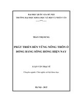 Phát triển bền vững nông thôn ở đồng bằng sông hồng hiện nay   luận văn ths  triết học  60 22 03 08 pdf
