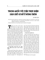 Báo cáo nghiên cứu khoa học   trung quốc với việc thực hiện dân chủ cơ sở ở nông thôn