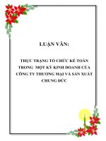 LUẬN văn  THỰC TRẠNG tổ CHỨC kế TOÁN TRONG một kỳ KINH DOANH của CÔNG TY THƯƠNG mại và sản XUẤT CHUNG đức