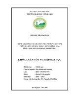 Đánh giá công tác quản lý nhà nước về đất đai trên địa bàn xã hoa thám   huyện bình gia   tỉnh lạng sơn giai đoạn 2010 đến 2014