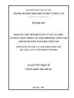 Khảo sát việc phân bổ và xử lý các cấu trúc cú pháp cơ bản trong các giáo trình dạy tiếng việt cho người nước ngoài bậc