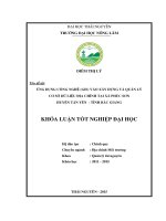 Ứng dụng công nghệ (GIS) vào xây dựng và quản lý cơ sở dữ liệu địa chính tại xã phúc sơn   huyện tân yên   tỉnh bắc giang