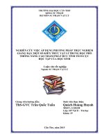 nghiên cứu việc áp dụng phương pháp thực nghiệm giảng dạy một số kiến thức vật lí trung học phổ thông nâng cao nhằm phát huy tính tích cực học tập của học sinh 