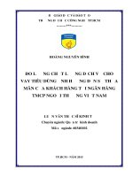 Đo lường chất lượng dịch vụ cho vay tiêu dùng ảnh hưởng đến sự thỏa mãn của khách hàng tại ngân hàng TMCP ngoại thương việt nam 