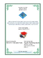 rèn luyện kỹ năng học tập vật lí của học sinh khi áp dụng các phương pháp nhận thức khoa học giảng dạy chương 6  sóng ánh sáng, vật lí 12 nc 