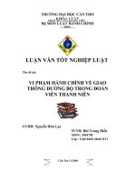 Vi phạm hành chính về giao thông đường bộ trong đoàn viên thanh niên 